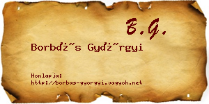 Borbás Györgyi névjegykártya